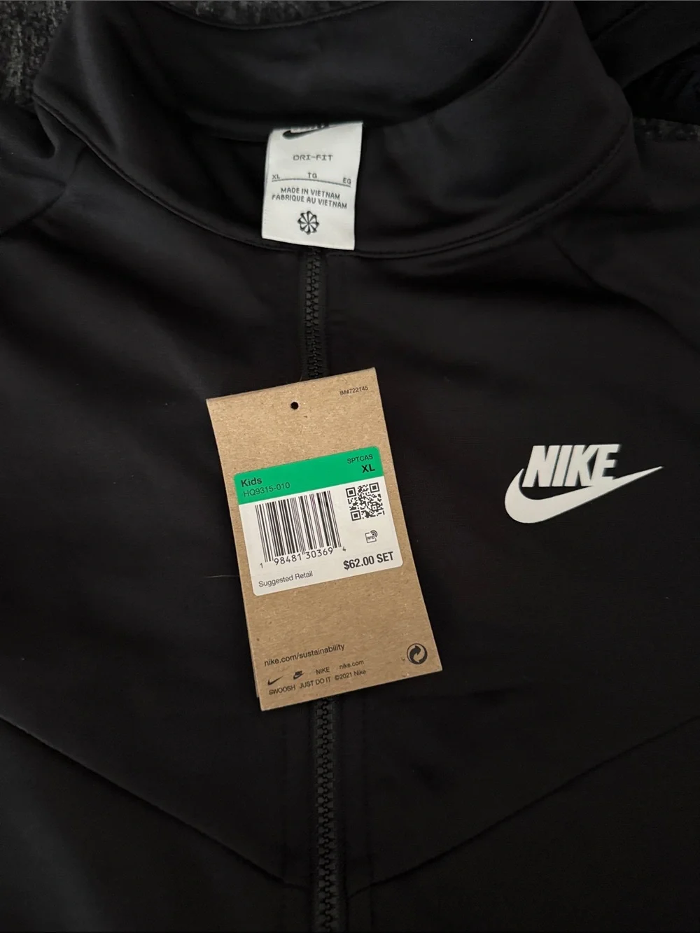 Nike Black Bomber Jacket with White Swoosh